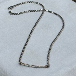 David Yurman Diamond Bar Necklace